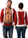 Funny Santa Costume Hairy Chest Christmas Sweatshirt