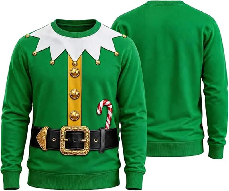 Funny Santa Costume Hairy Chest Christmas Sweatshirt